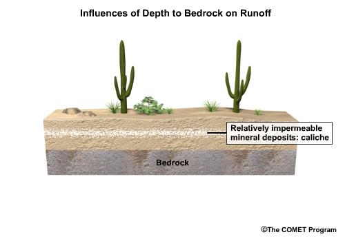 Influences of depth to bedrock on runoff