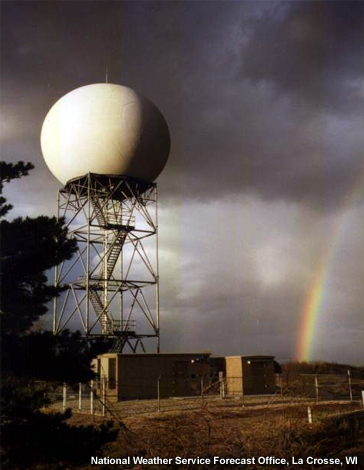 National weather service forecast office, La Crosse, WI showing radar dome