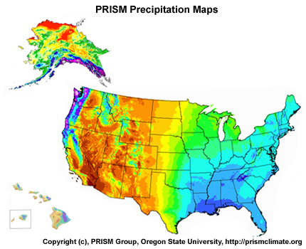 Prism precipitation maps