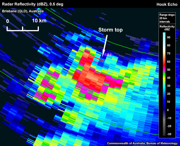 Radar Reflectivity (dBZ) Brisbane (QLD), Australia, 0321 UTC 08 Nov 2006