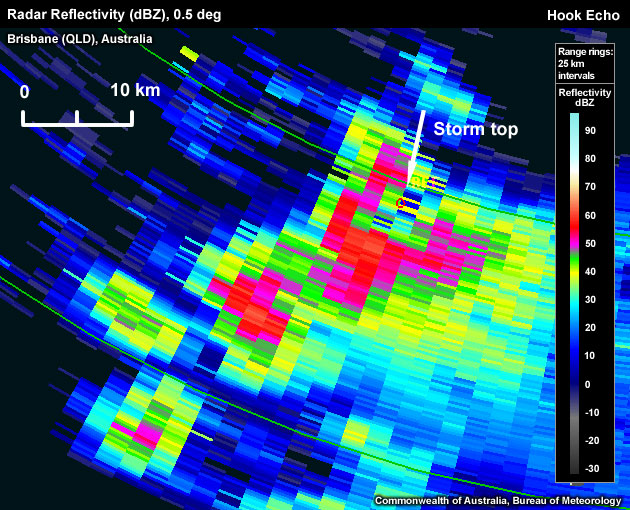 Radar Reflectivity (dBZ) Brisbane (QLD), Australia, 0331 UTC 08 Nov 2006