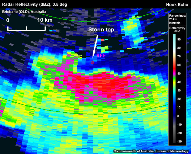 Radar Reflectivity (dBZ) Brisbane (QLD), Australia, 0341 UTC 08 Nov 2006
