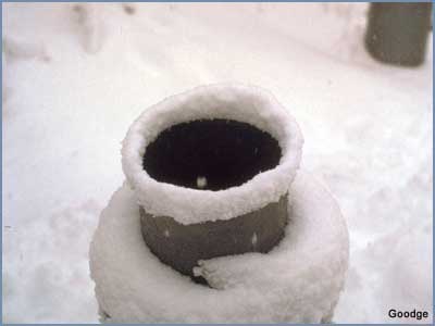 Rain gauge in snow